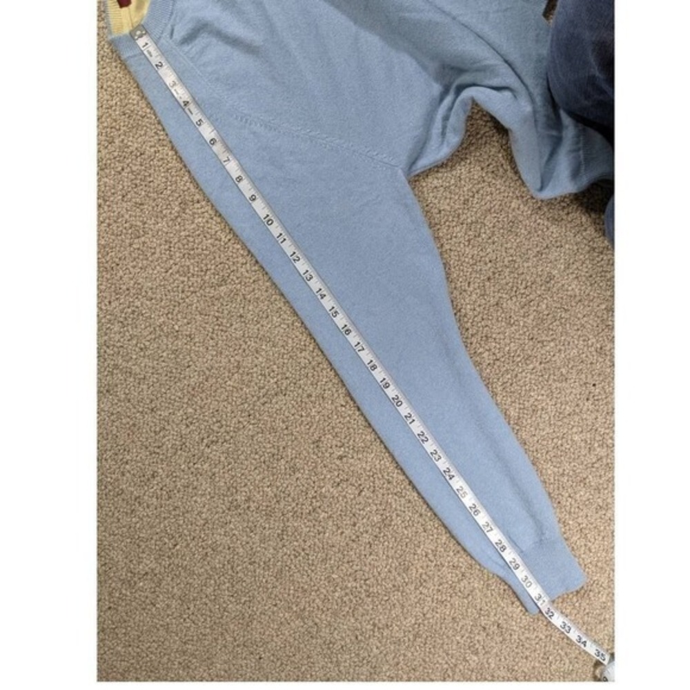 Merino Wool Murano Sweater M/M baby Blue Raglan Crewneck Luxury Knit LN/nwot - Picture 11 of 14